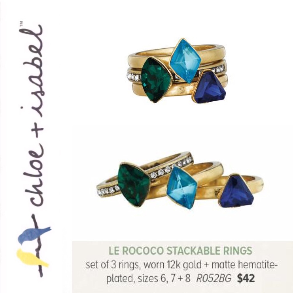 3️⃣Set 🆕 Le Rococo Stackable Rings c+i R052BG-6 - Picture 3 of 8